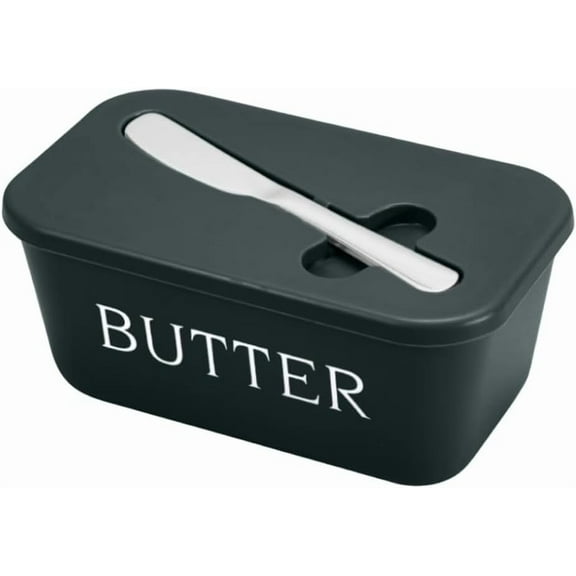 Butter Box with Lid and Knife, Food Grade Plastic Butter Holder with Lid for Countertop, Dark Green Dishwasher Safe Butter Storage Container