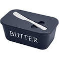 thumbnail image 1 of Butter Dish with Lid, Large Capacity Butter Container with Knife, Kitchen Countertop Butter Storage Box for East West Coast Butter Sticks, Refrigerator Safe Butter Keeper with Spread Knife, 1 of 4
