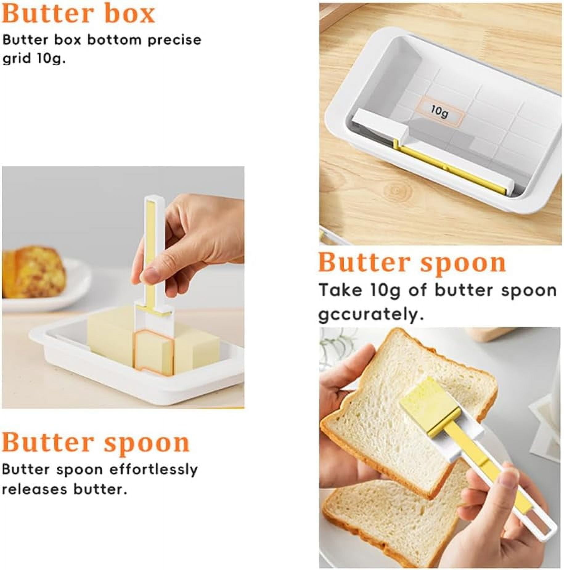 Butter Dish With Lid And Precision Spoon, Countertop and Refrigerator ...