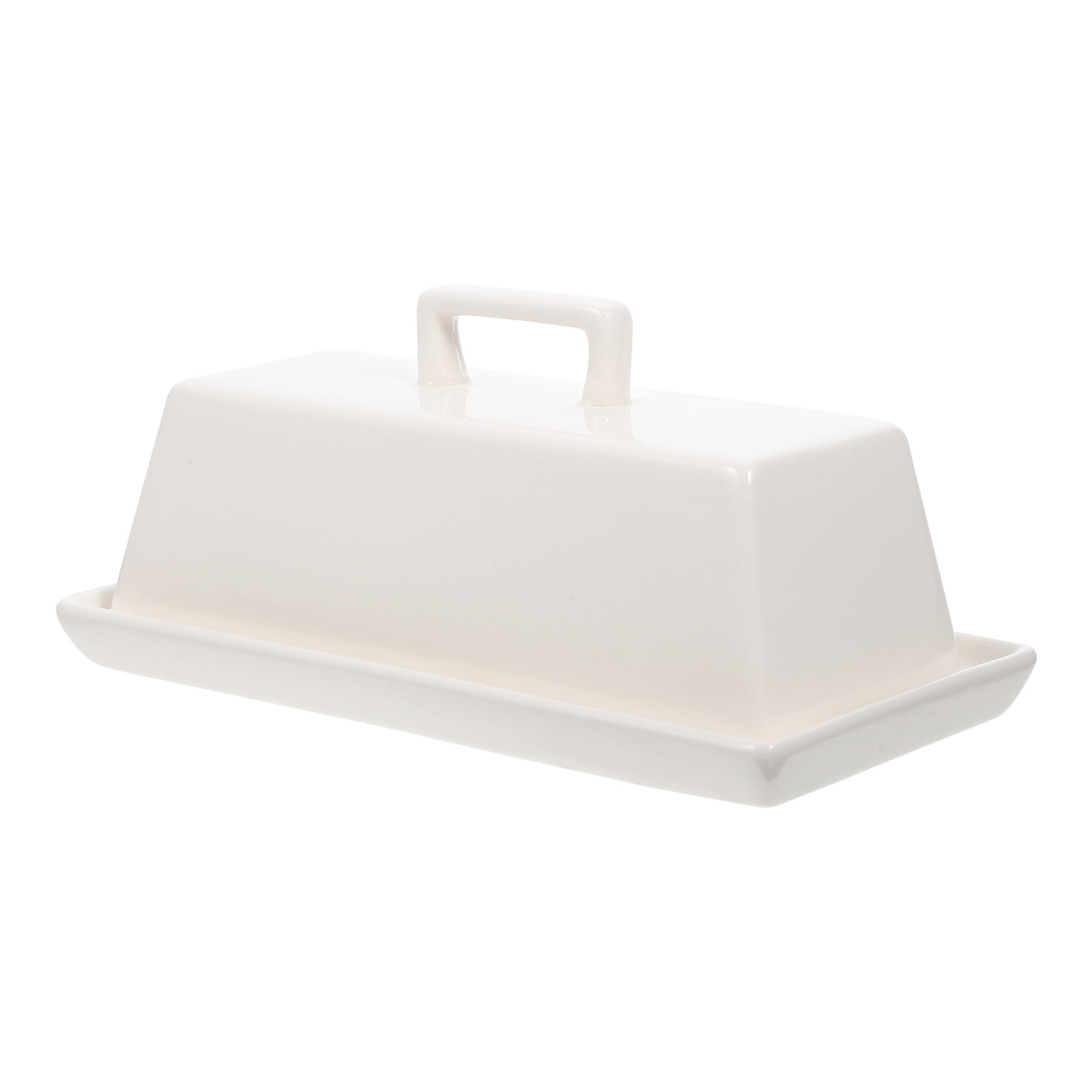 Butter Dish With Dome Lid Rectangular Cheese Keeper Porcelain Butter