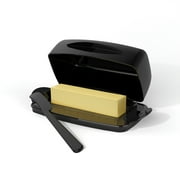 Butter Dish with Lid for Countertop Flip Top Butter Dishes Plastic with Spreader Black