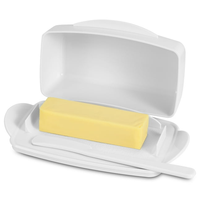 Butter Dish with Lid for Countertop Flip Top Butter Dishes Plastic with