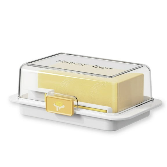 Butter Dividing Storage Box with Lid Cheese Keeper Box Clear Butter Container for Kitchen Refrigerator Easy to Use