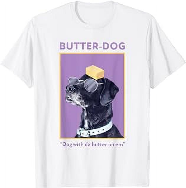 ButterDog Funny Dog with da butter on head Meme Design TShirt