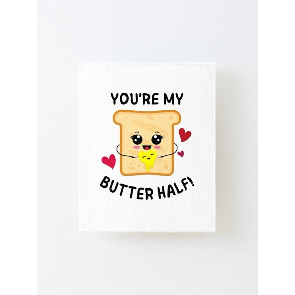 You're My Butter Half Greeting Card – Cute Toast Design with Heart – Perfect for Romantic Occasions, Anniversaries, or Just Because – Blank Inside, Envelope Included