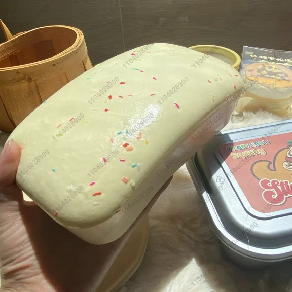 Butter Ice Cream Sticky Box Cake Squishy Toy Slow Rising Fidget Squeeze Toy Anti-Stress Hand Relax Gift