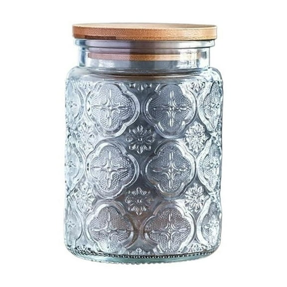 Butter Jars Cubic Textured Glass Jars for Home Kitchen Storage Candy Honey