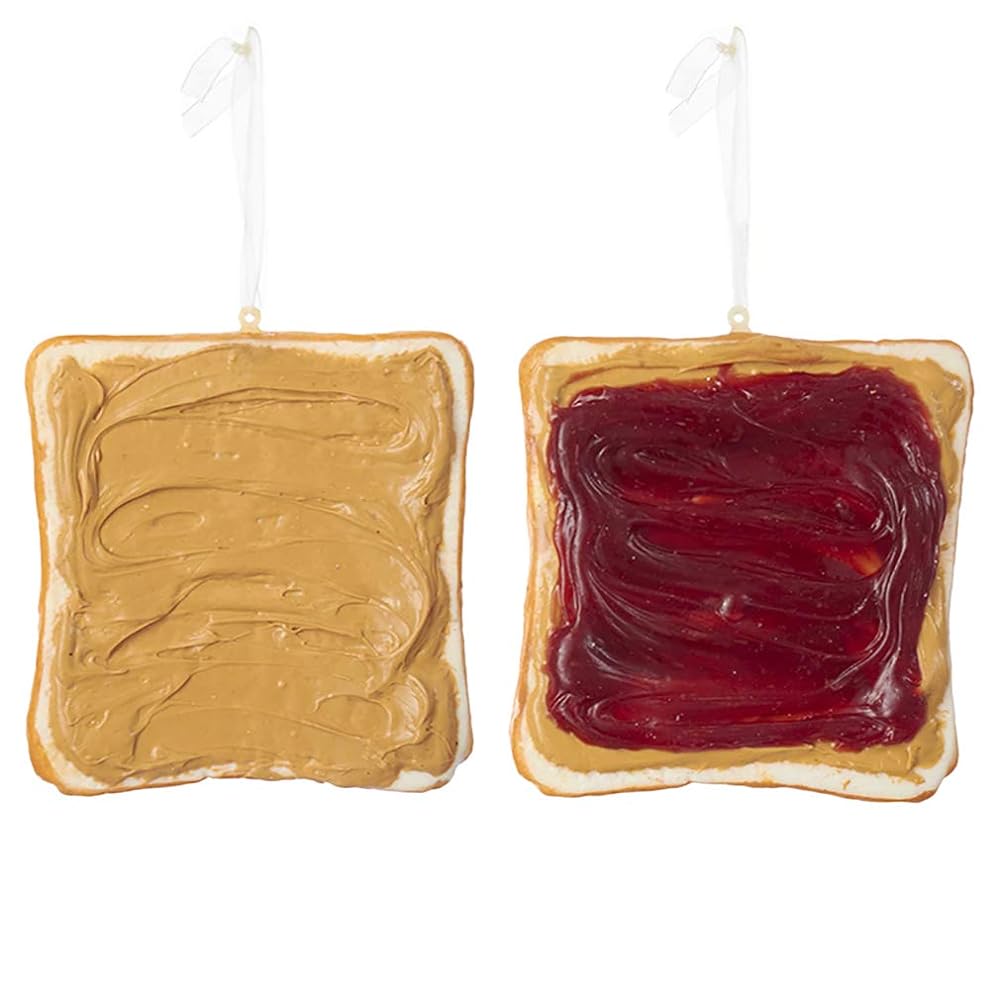 Butter Jelly Toast 4.5 Inch Foam Ornament Assorted Set Of 2