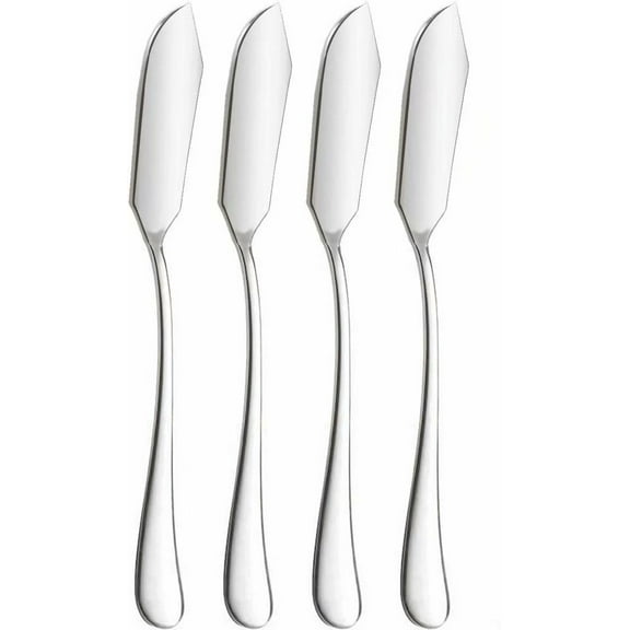 Butter Knives, Cheese Spreaders, 5.7'' 18/10 Stainless Steel Kitchen Knives for Butter, Sandwich Cheese Knife, Mirror Polish,Set of 4, Silver, by Artrylin