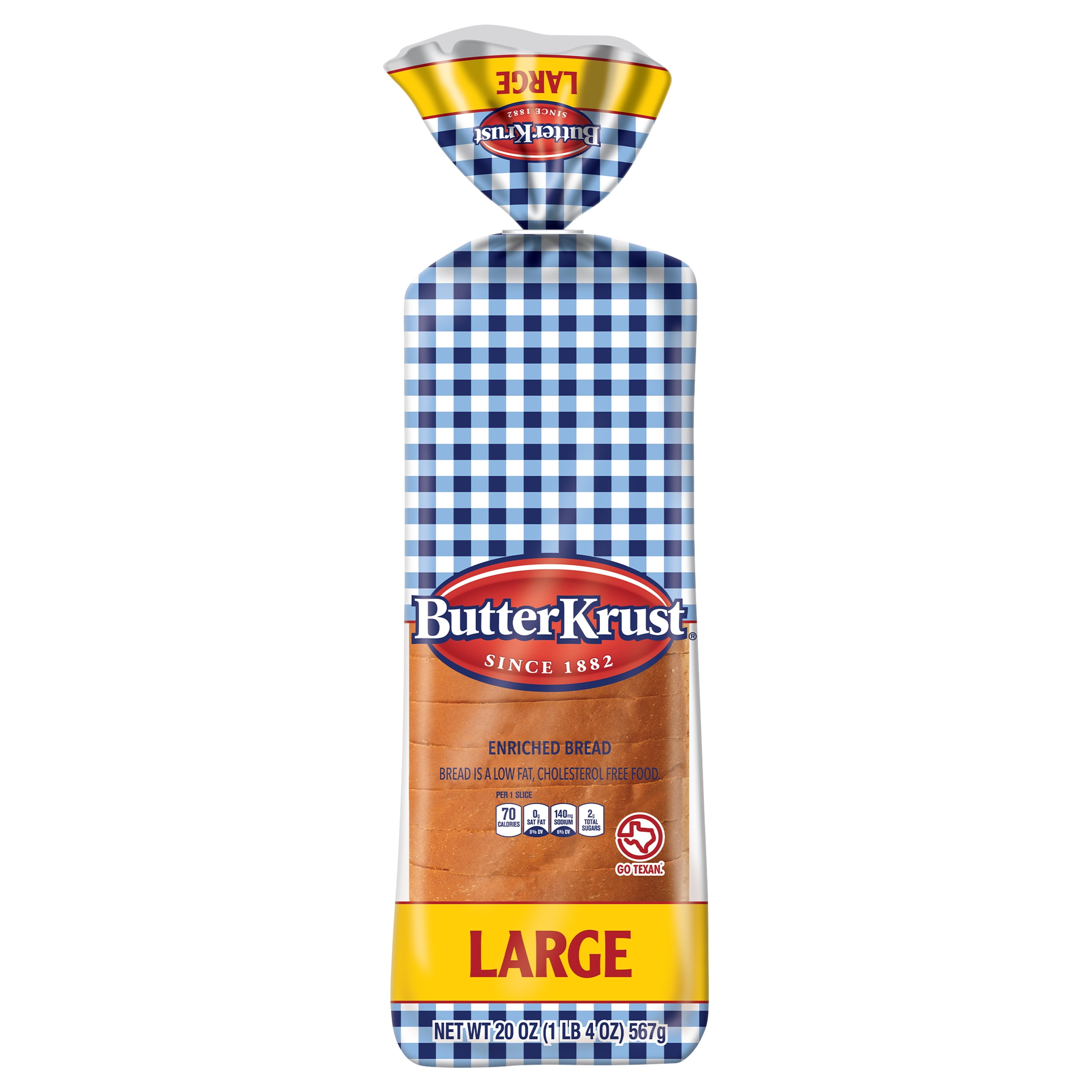 Butter Krust Large Enriched White Bread, Sliced Sandwich Bread Loaf, 20