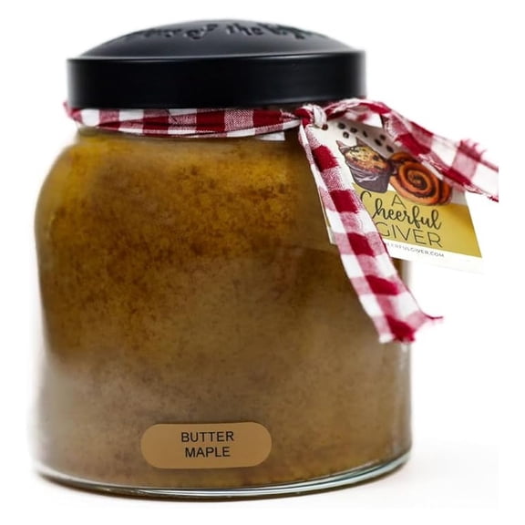 - Butter Maple - 34oz Papa Scented Candle Jar with Lid - Keepers of the Light - 155 Hours of Burn Time, Gift for Women, Brown