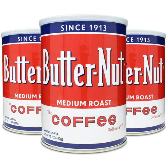 Butter-Nut Original Blend Ground Coffee, Medium Roast, 12 Ounce Steel Can (Pack of 3)