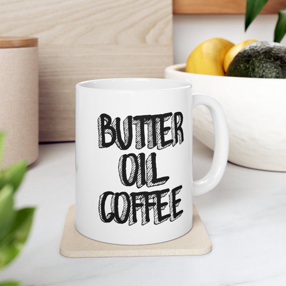 Butter Coffee 11 oz Coffee Mug - Keto Mug White Ceramic Gift