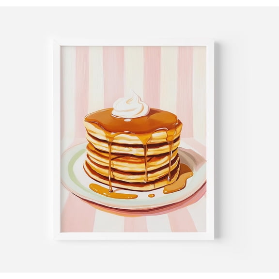 Butter Pancake Art Print, Unframed Paper Poster 8x10in