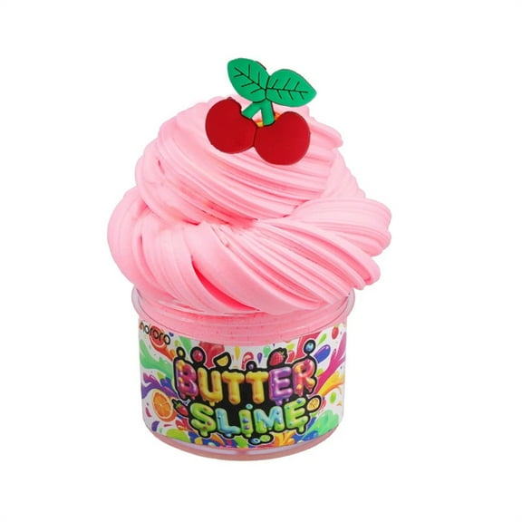 Butter Puree Slime Toy With Soft Elastic Creamy Texture, Creative Molding & Stress Relief, For Children Aged 3+ And Craft Enthusiasts With Non-Toxic Material And Cherry Topped