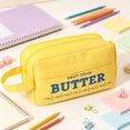 thumbnail image 1 of Butter Shape Pencil Case, Large Capacity Multi Purpose Storage Bag for Pens, Makeup, Stationery, Office, Office and Everyday Organization, 1 of 6