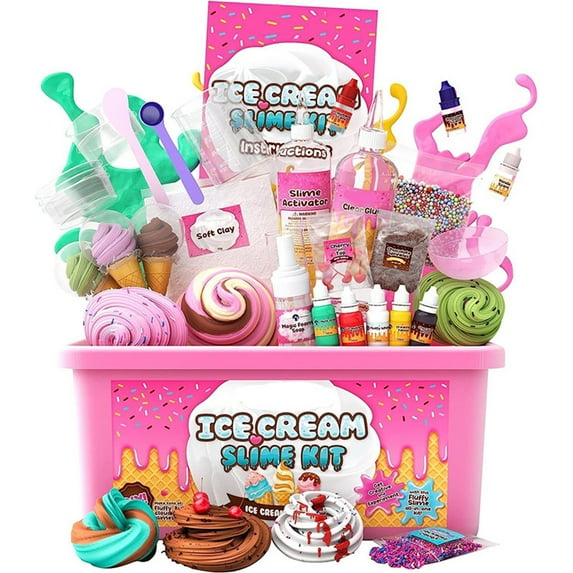 Butter Slime Kit Slime Toys Ice Cream Slime Kit Diy Ice Cream Slime Toy Set 350Ml Soft And Non-Sticky Slime Kit Party Favors For Girls And Boys
