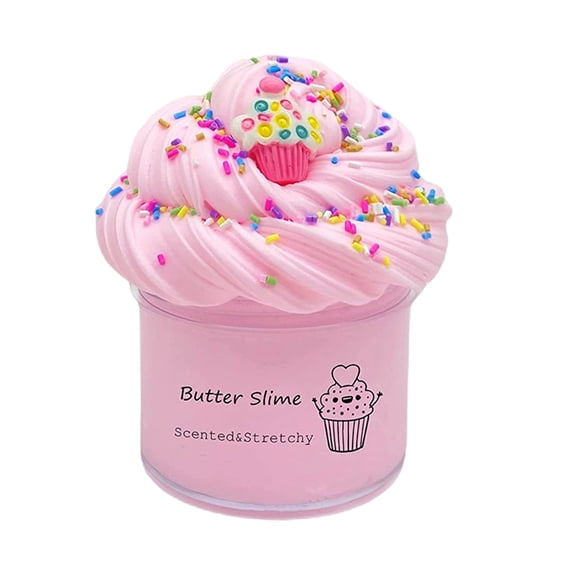Butter Slime Set Soft Non-Sticky Squishy Fidget Toys for Adults DIY Surprise Slime Kit with Random Accessories Professional Office Desk Sensory Gadget 70ml 1 Pack