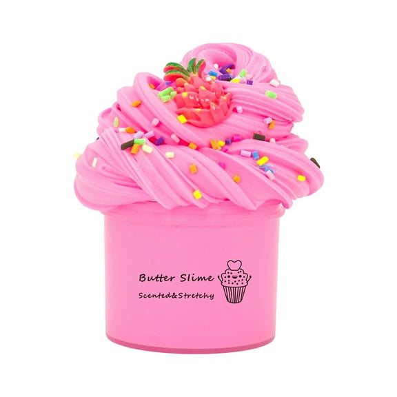Butter Slime Set Super Soft And Non Sticky Diy Surprise Slime, 70Ml Cupcake Design Scented & Stretchy Slime Toy For Stress Relief And Fun Play, 1Pc Pink Slime Toy For Kids And