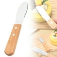 thumbnail image 1 of Butter Spreader Knife Stainless Steel Butter Knife Cheese Spreader Knife Ergonomic Wood Handle Multi-Purpose Jam Butter Cream Cheese Knife 7.48in, 1 of 7
