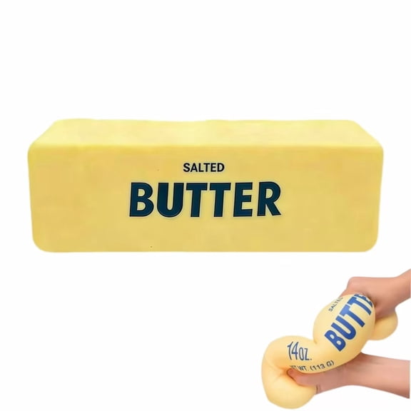 Butter Squish Toys, Rainbow Slow Rising Squishing Butter Stick, Sticky Butter Sticks Squeeze Toys, Realistic Food Squishies Fidget Toys for Decompression Anxiety Relaxation, Yellow