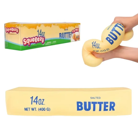 Butter Squishy 14oz Jumbo Squishy Stick of Butter - Realistic Slow Rising Food Fidget for Stress Relief & Anxiety Relaxation 2026