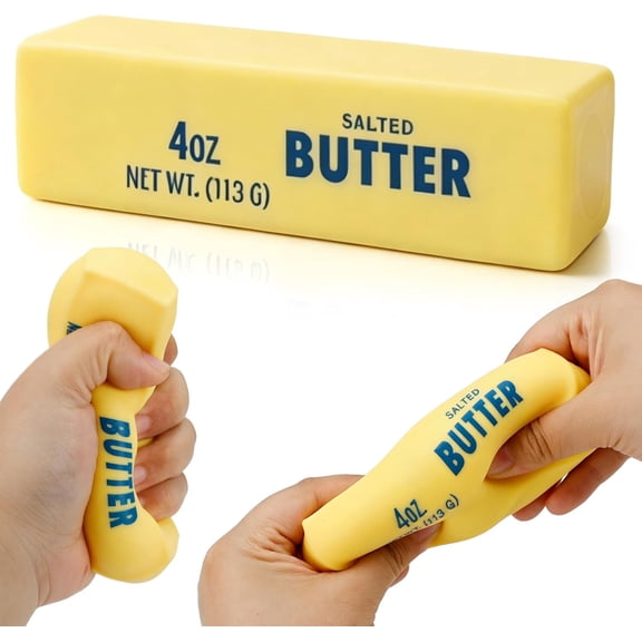 Butter Squishy- TPR Outer Layer Filled with Cream Slow Rising Fidget Toys, Butter Style Stress Ball Anxiety Relief Toy for Adults Boys Girls, Sensory Toys for Kids with Autism (Not Foam)