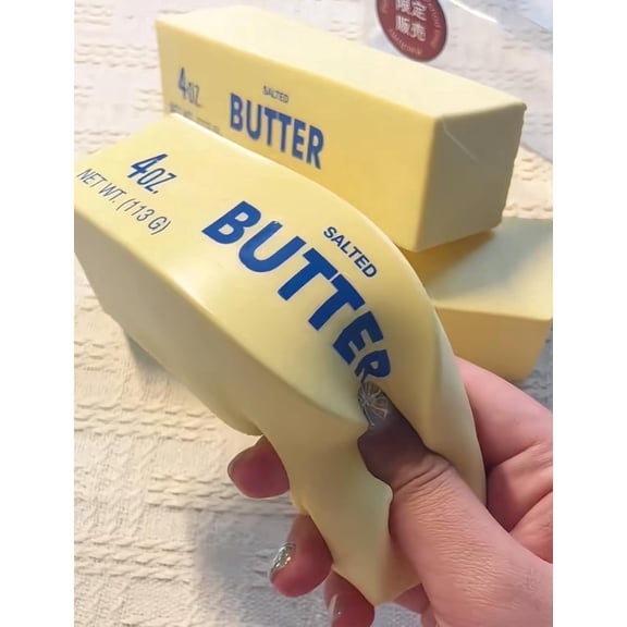 Butter Squishy Toys, Food Squeeze Fidget Party Favors, Fun Gag Gift & Desk Accessory, Age 3+
