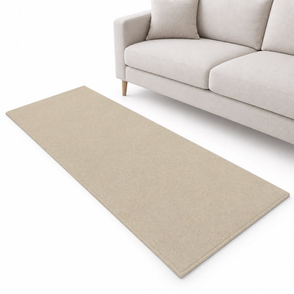 Butter Tan Runner Rug 2.6'x10', Rustic Minimalist Solid Color Beige ...