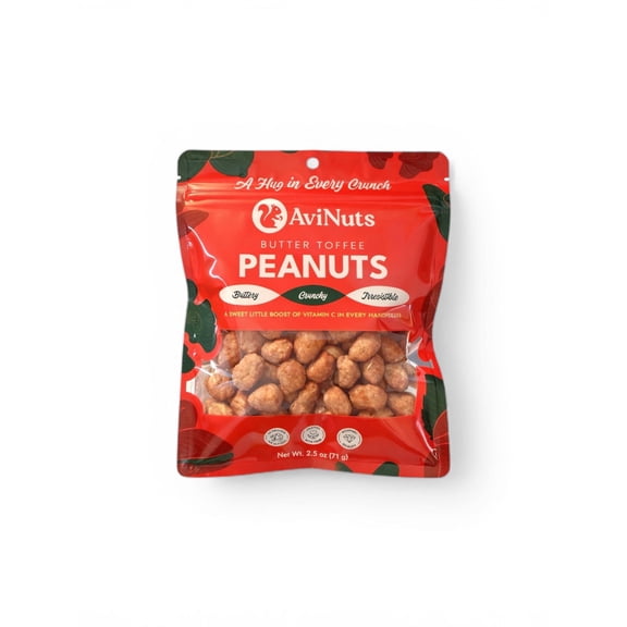 Butter Toffee Peanuts, Sweet and Crunchy Toffee Coated Peanuts, Single Serve Snack Pack, 2.5 oz (71 g)