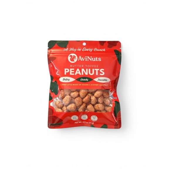 Butter Toffee Peanuts, Sweet and Crunchy Toffee Coated Peanuts, Single Serve Snack Pack, 2.5 oz (71 g)
