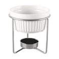 thumbnail image 1 of Butter Warmer Fondue Pot Chocolate Melting Ceramic Bowl with Iron Rack for Family Dessert Party Baking, 1 of 9