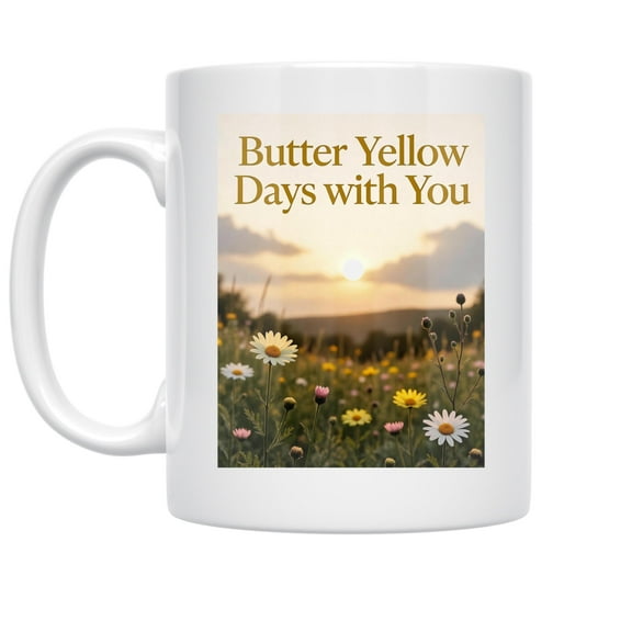Butter Yellow Days - Cozy Kitchen Decor - 11 oz Ceramic Coffee Mug