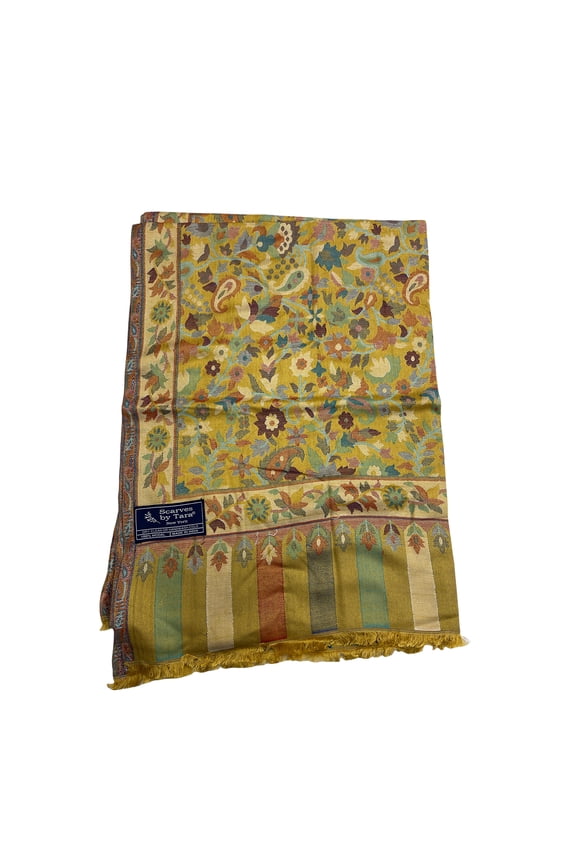 Butter Yellow Modal Scarf with Kani Prints For Women Exquisite Unique Summer/Spring Collection Lightweight Soft Scarf Shawl Wrap