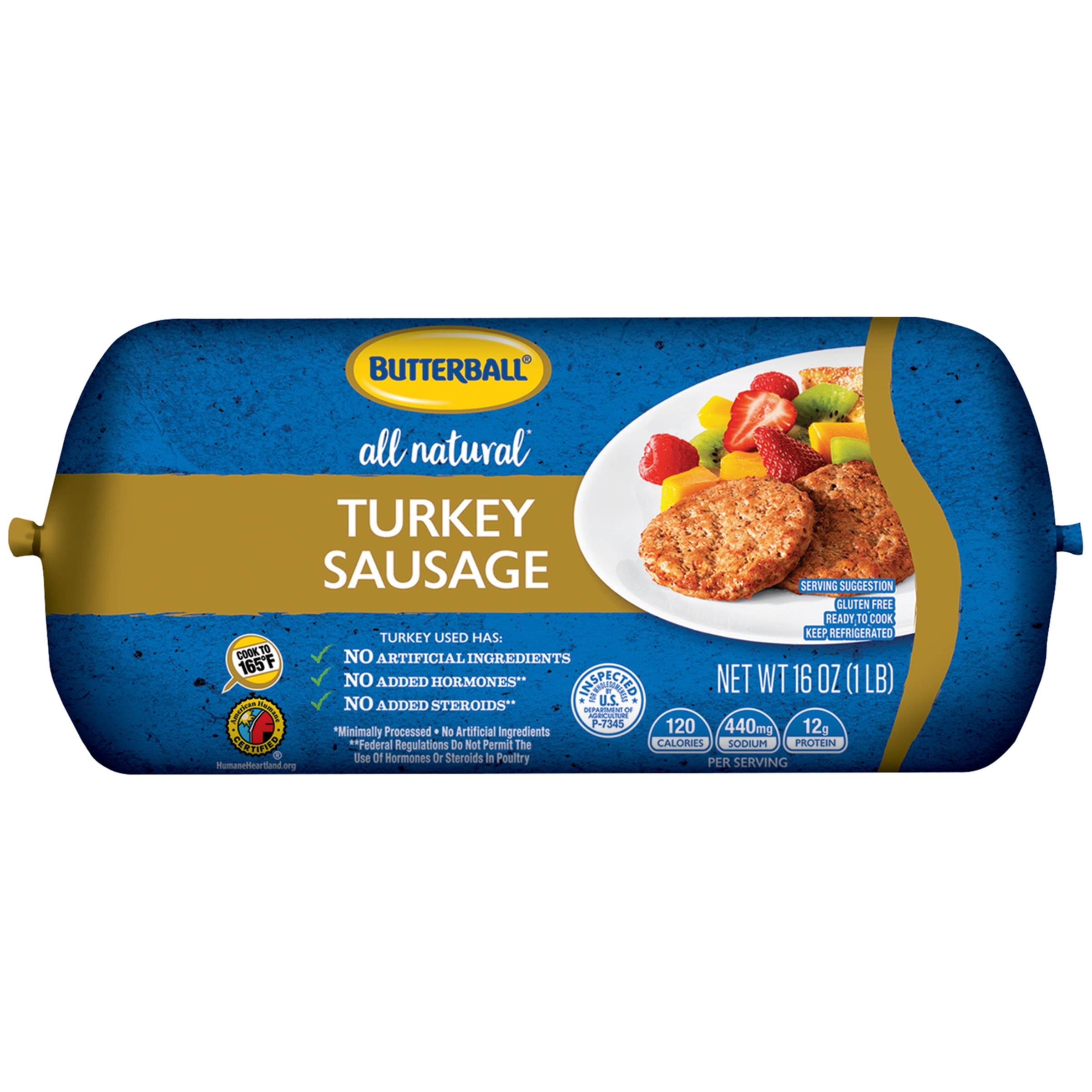 Butterball All Natural Fresh Turkey Breakfast Sausage Roll, 16 oz