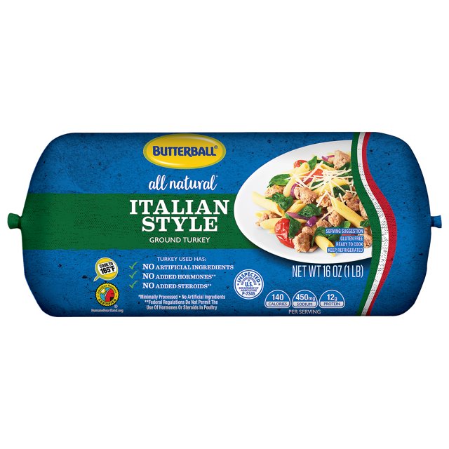 Butterball All Natural Italian Style Fresh Ground Turkey, 16 oz. Roll