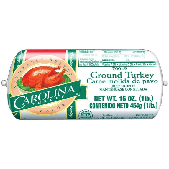 Butterball Carolina Ground Turkey, 1 Pound Chub -- 12 per case.