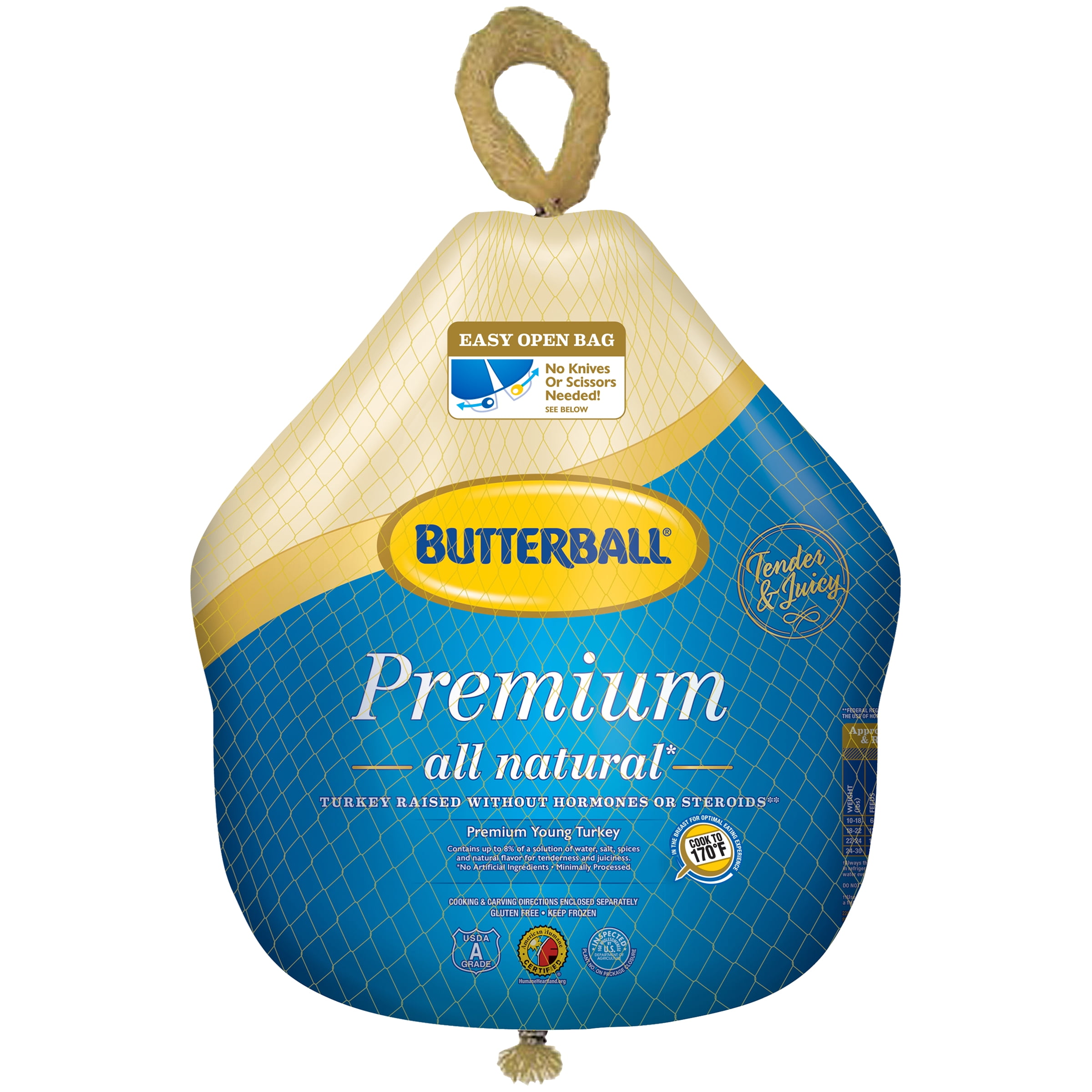 Butterball Frozen Whole Turkey, All Natural, 1016 lbs., Serves 58