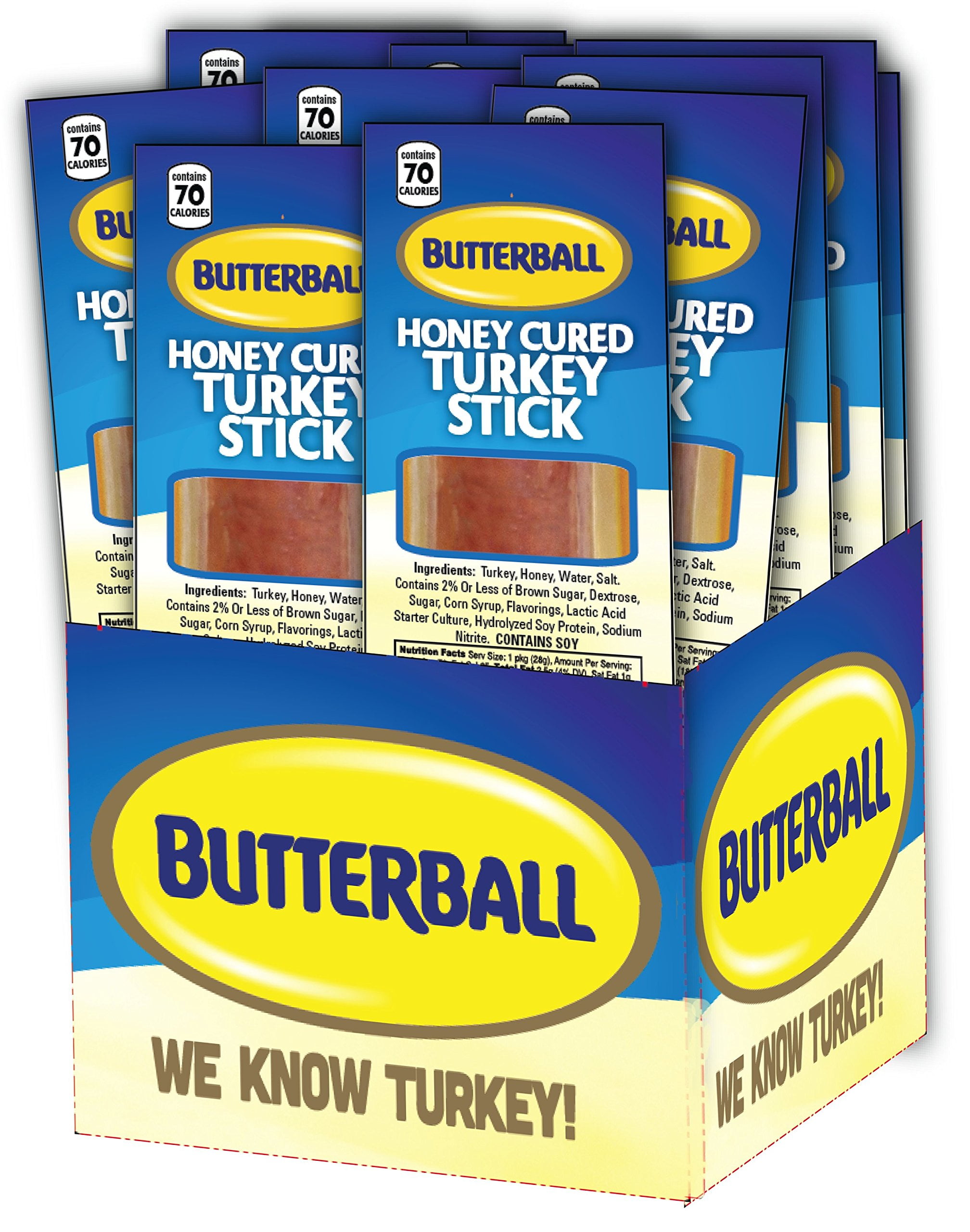 Butterball Honey Cured Turkey CI30 Sticks (1 oz Stick Box of 20