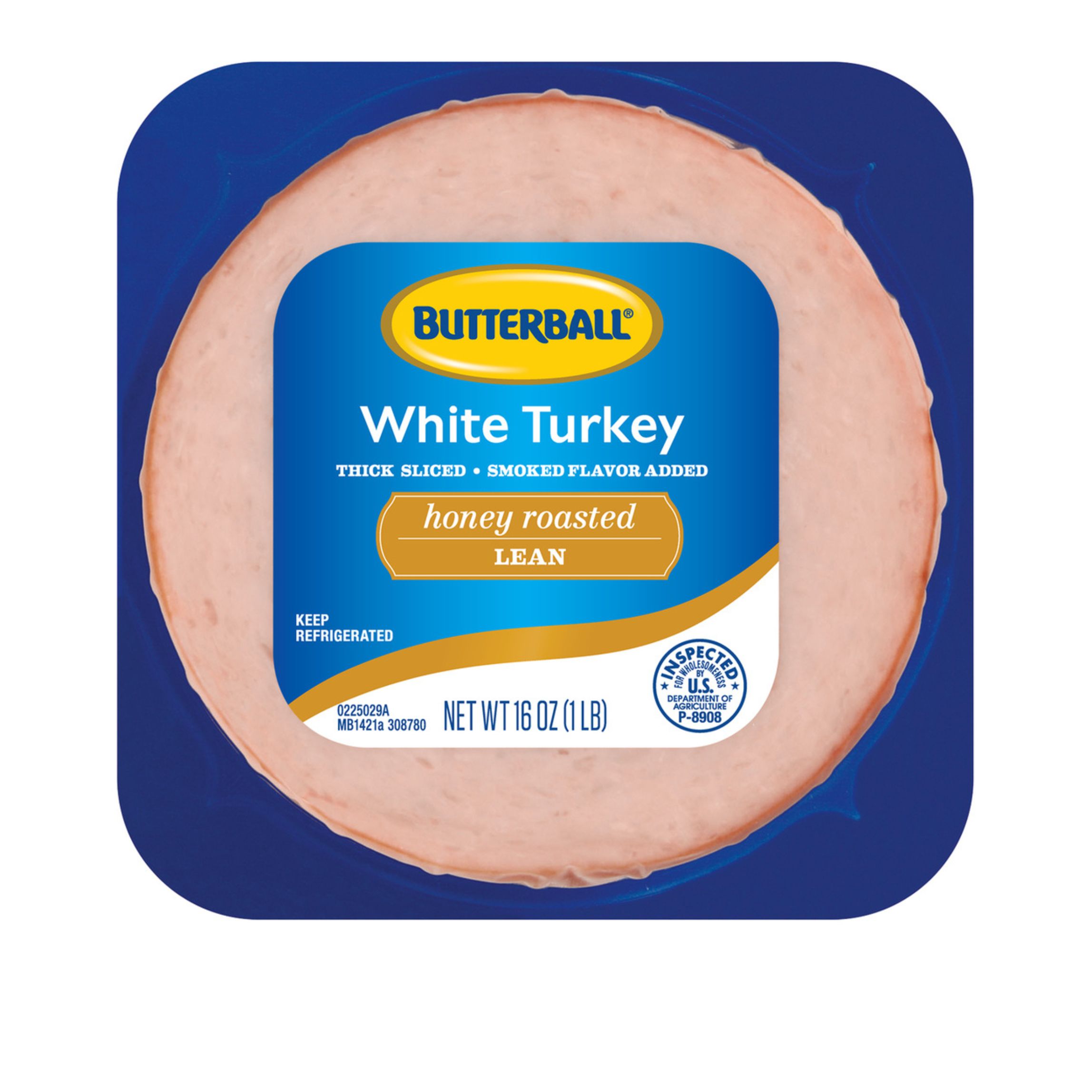 Butterball Lean White Honey Roasted Turkey Meat, 16 oz, Sliced