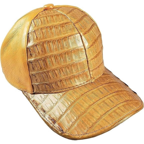 Buttercup Caiman Crocodile Alligator Belly Cap Genuine Adjustable Handmade Real