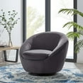 thumbnail image 1 of Modway Buttercup Performance Velvet Swivel Chair in Black/Gray, 1 of 4