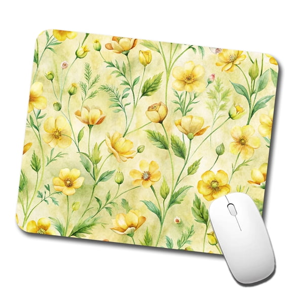 Buttercups Yellow Flowers Mouse Pad Low Profile Gaming Mat