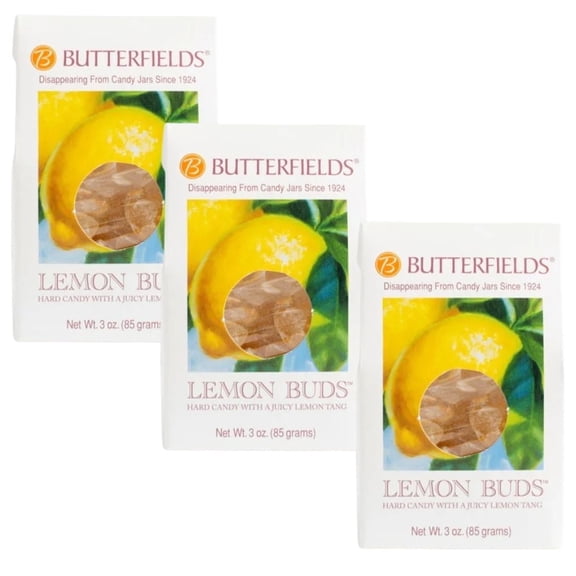 Butterfields Lemon Candy 3 oz Bags (Pack of 3) – Old-Fashioned Hard Candy, Classic Tart Citrus Fruit Drops