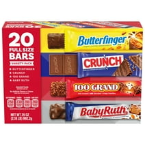 Butterfinger, CRUNCH, Baby Ruth and 100 Grand, Assorted Full Size Candy Bars, Bulk 20 Pack