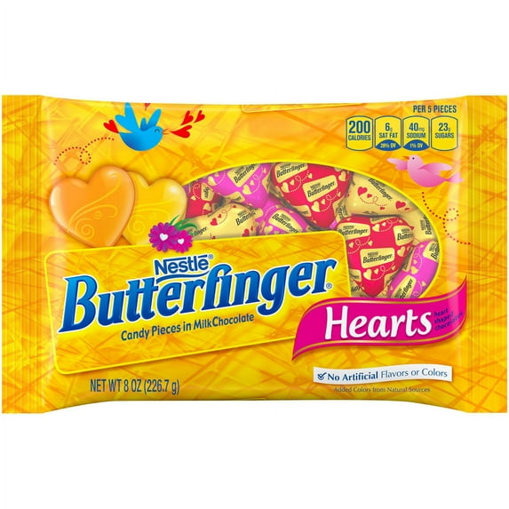 Butterfinger Chocolate, Valentines Hearts Candy, 8oz Bag