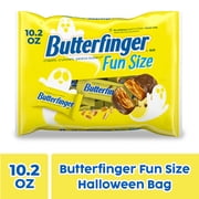 Butterfinger Fun Size Halloween Candy Bars, Chocolate-y Peanut-Buttery, Halloween Candy Bulk Individually Wrapped, Ghost Bag, 10.2 oz
