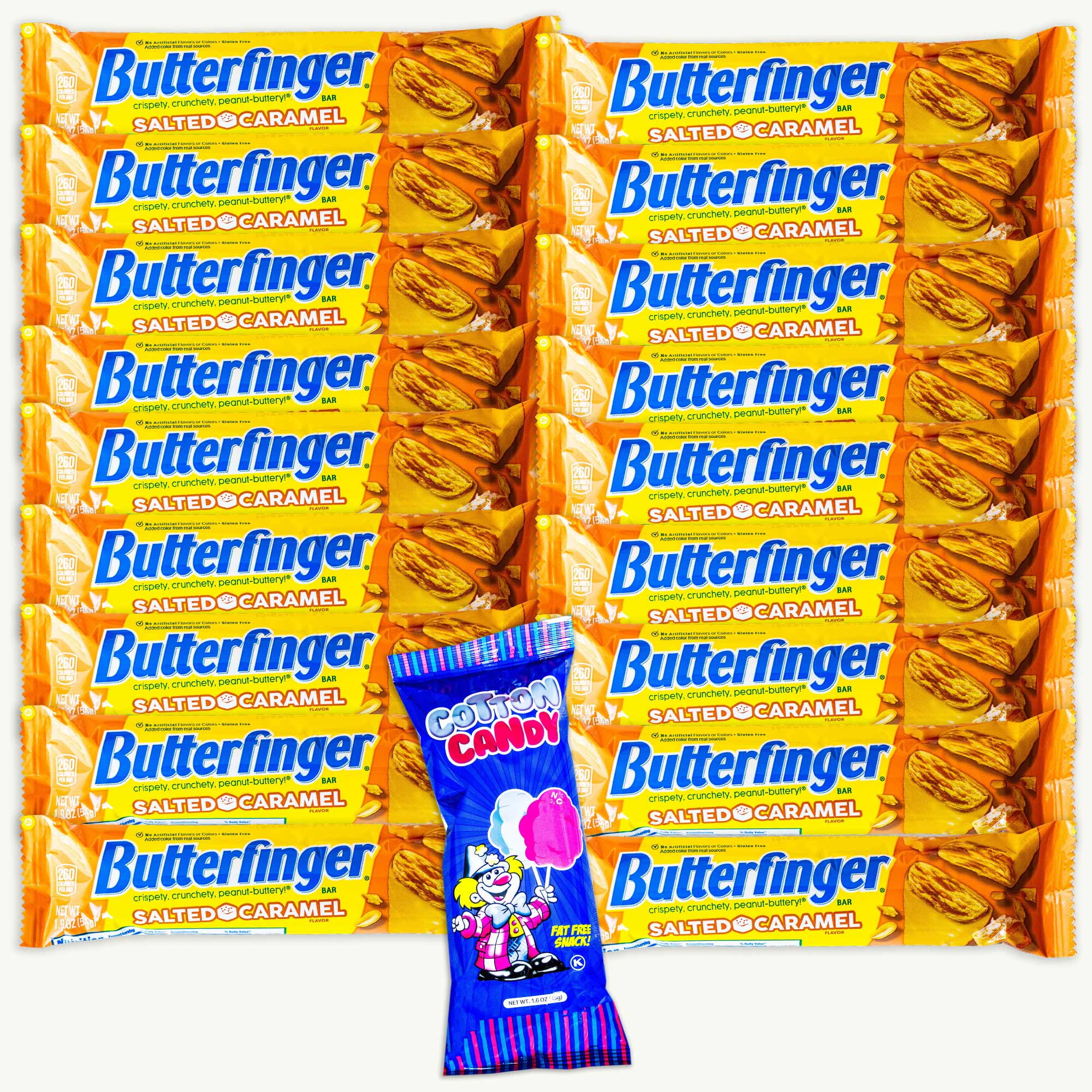 Butterfinger Salted Caramel Peanut Butter Candy Bars 1.9oz, Cotton ...
