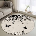 Butterflies 3' Round Rug for Bathroom Accent Bedside Corner, Spring ...
