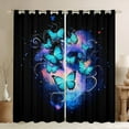 thumbnail image 1 of Butterflies 30%-50% Blackout Curtains,Beautiful Butterfly Galaxy Curtains,Dreamy Starry Sky Thermal Curtains & Drapes,Insects Animals Window Curtains,2 Panels,(38Wx45L), 1 of 6